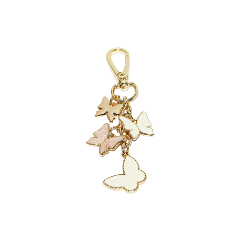 Shiny Pink Butterfly Bag Charms