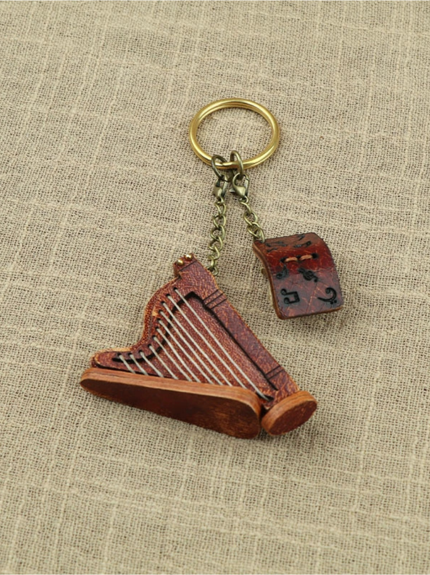 Handmade Mini Harp Bag Charm