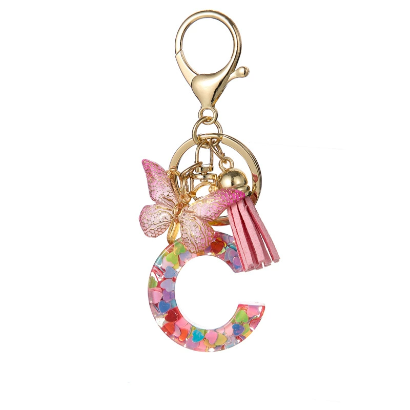 Alphabet Tassel Bow Bag Charms