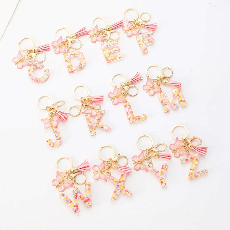 Alphabet Tassel Bow Bag Charms