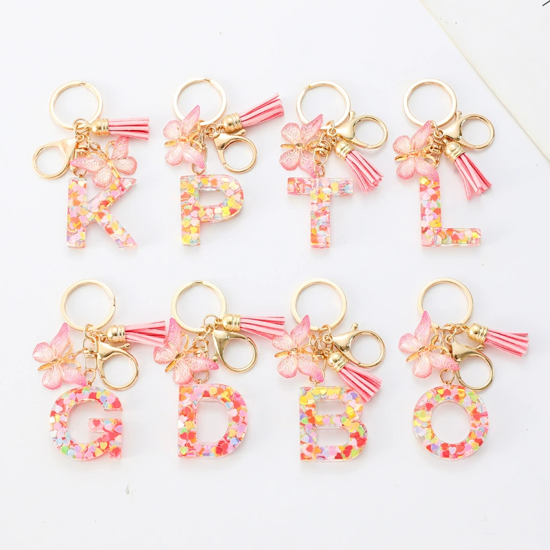 Alphabet Tassel Bow Bag Charms