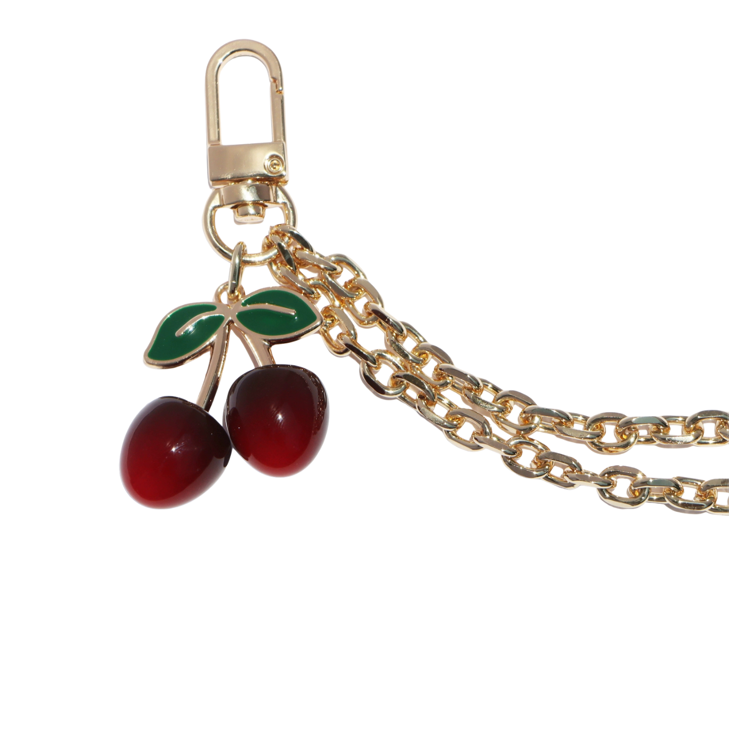 Cherry Double Chain Bag Charms
