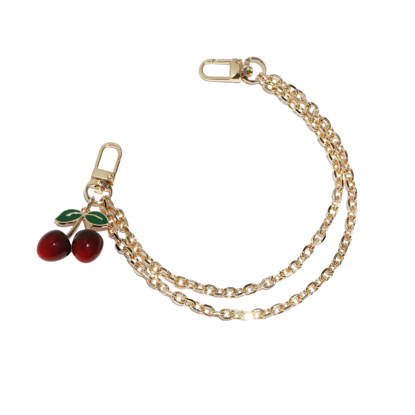 Cherry Double Chain Bag Charms