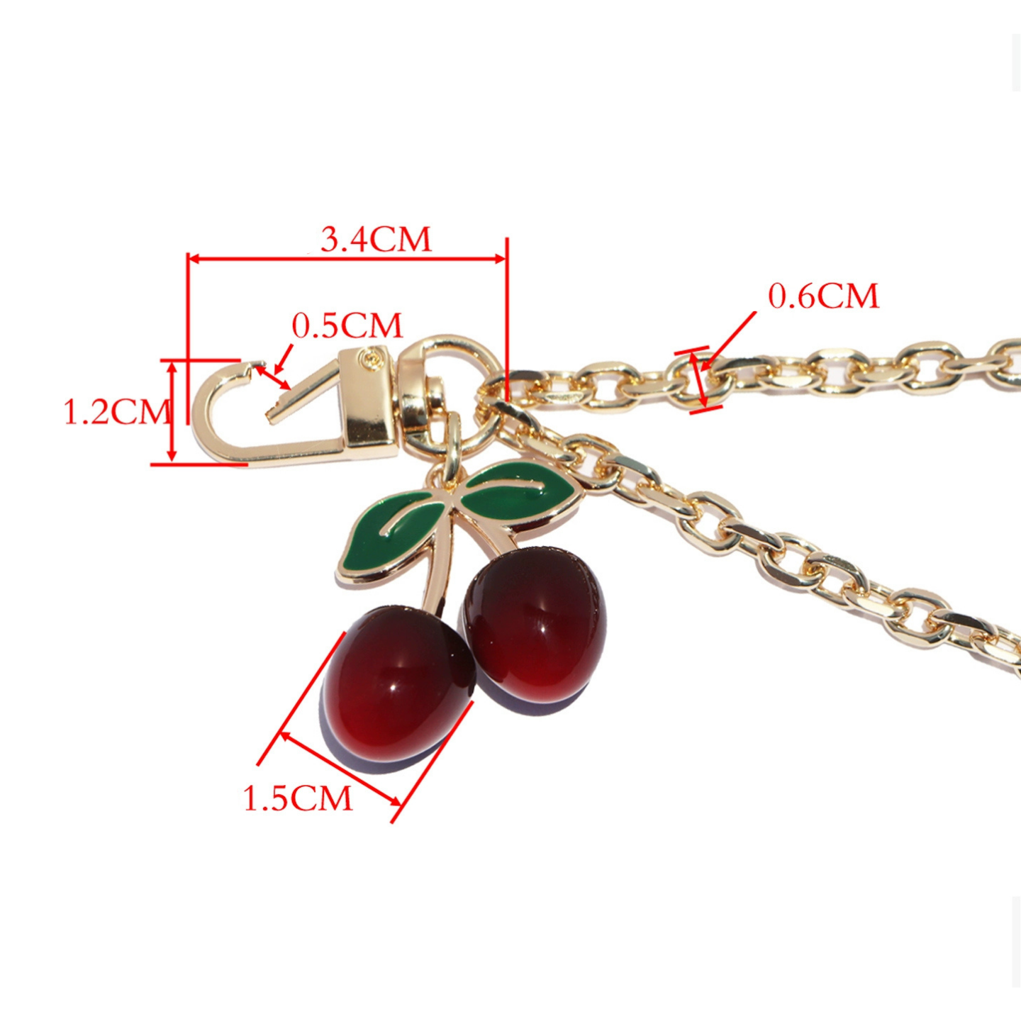 Cherry Double Chain Bag Charms