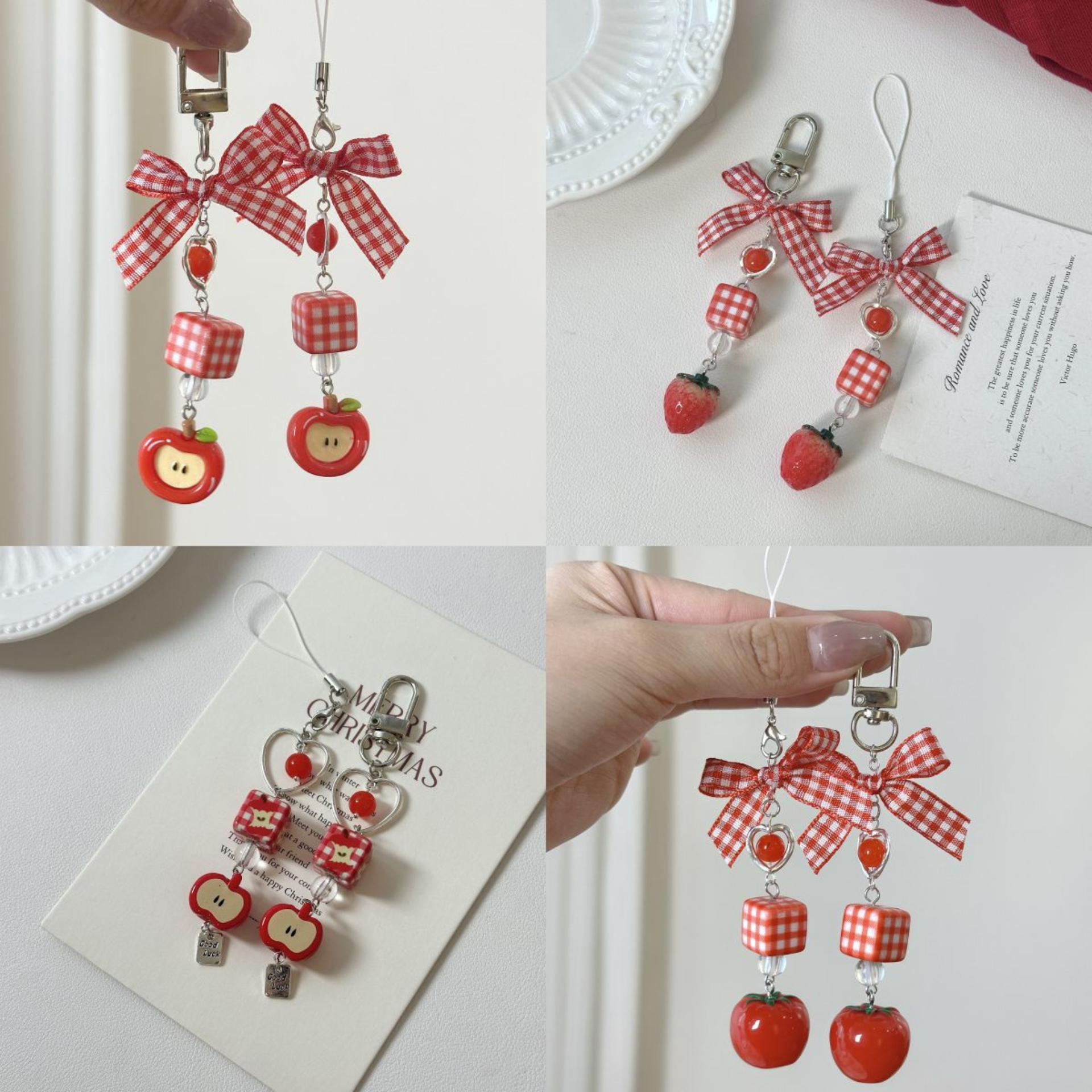 Christmas Strawberry Bag Charms