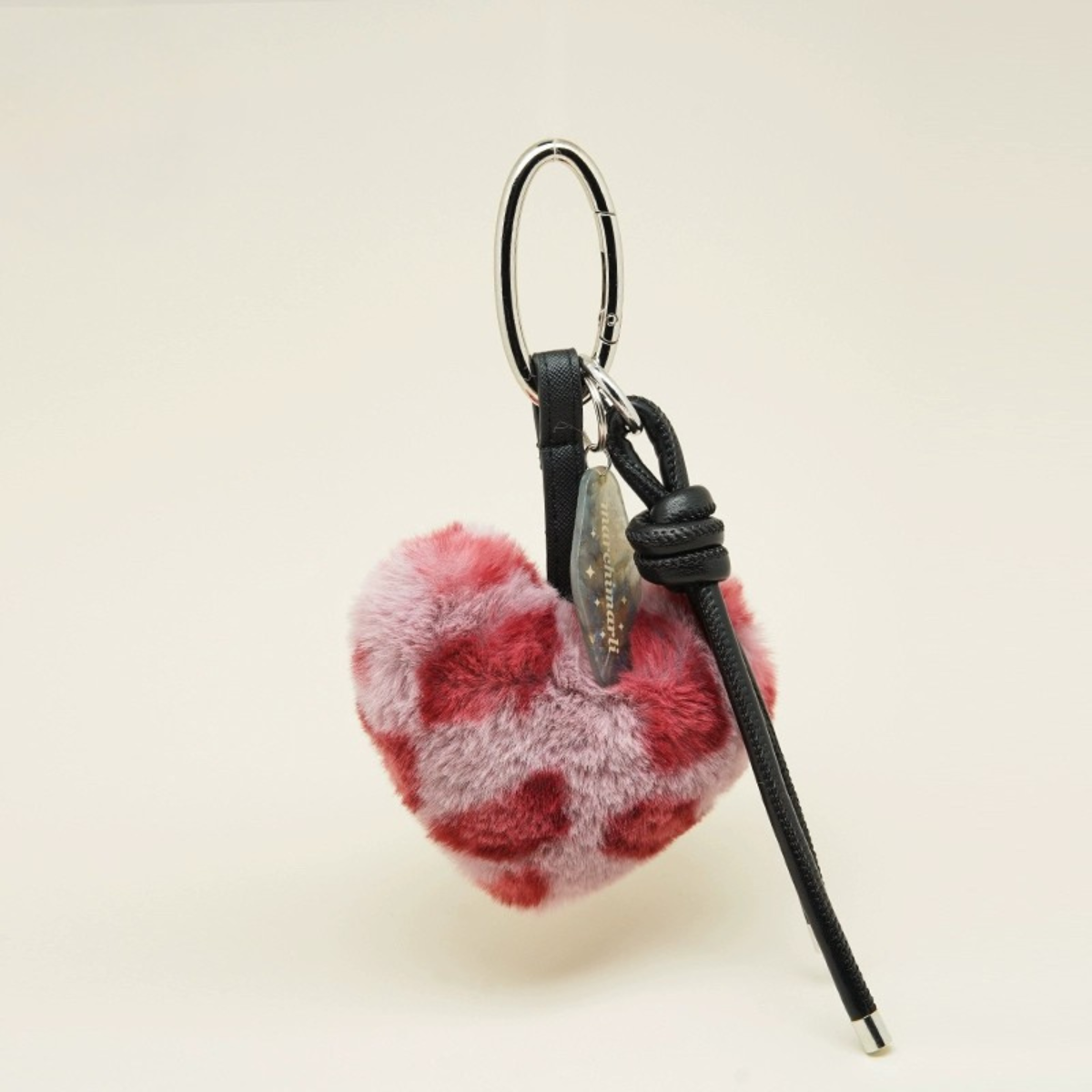 Fuzzy Leopard Heart Bag Charms