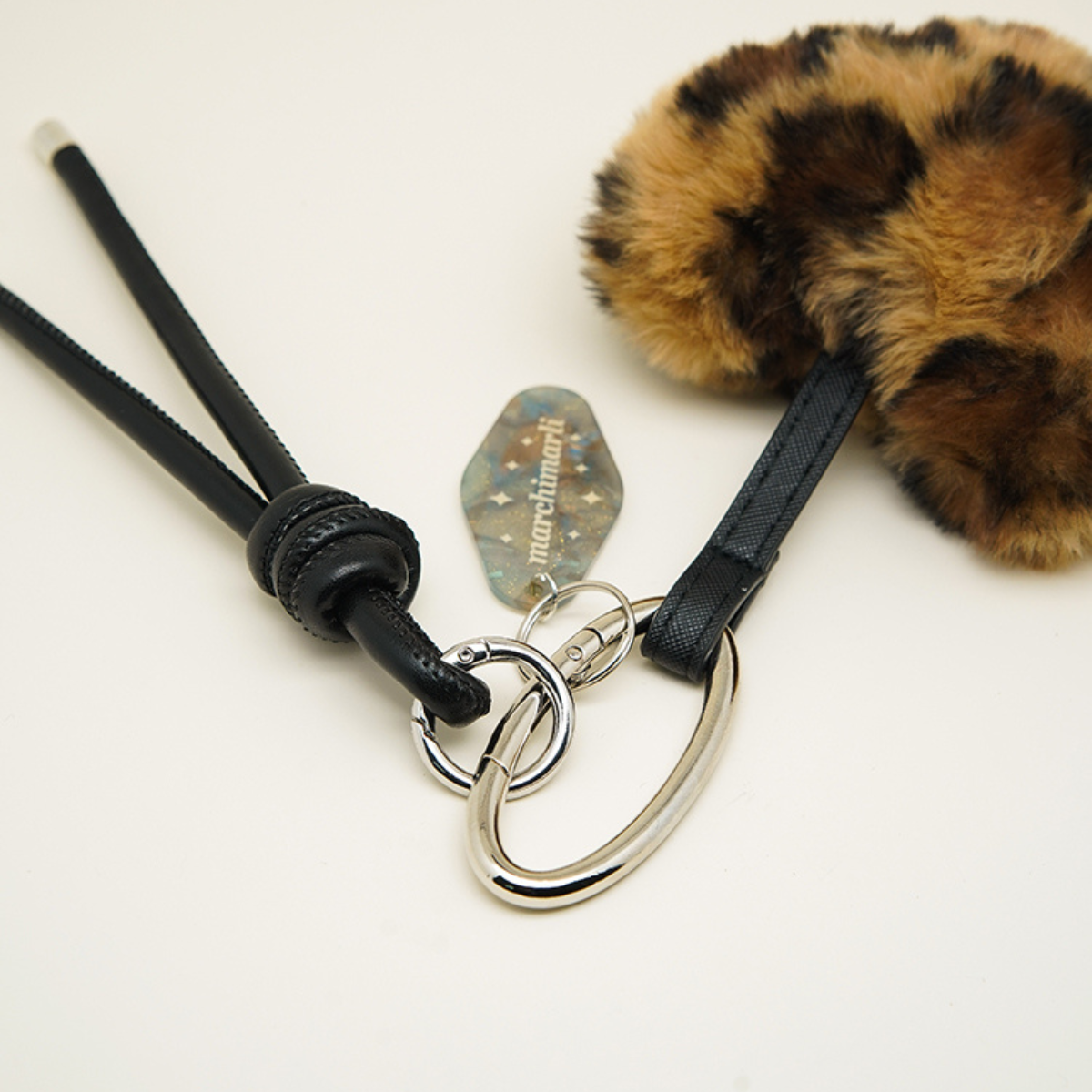 Fuzzy Leopard Heart Bag Charms