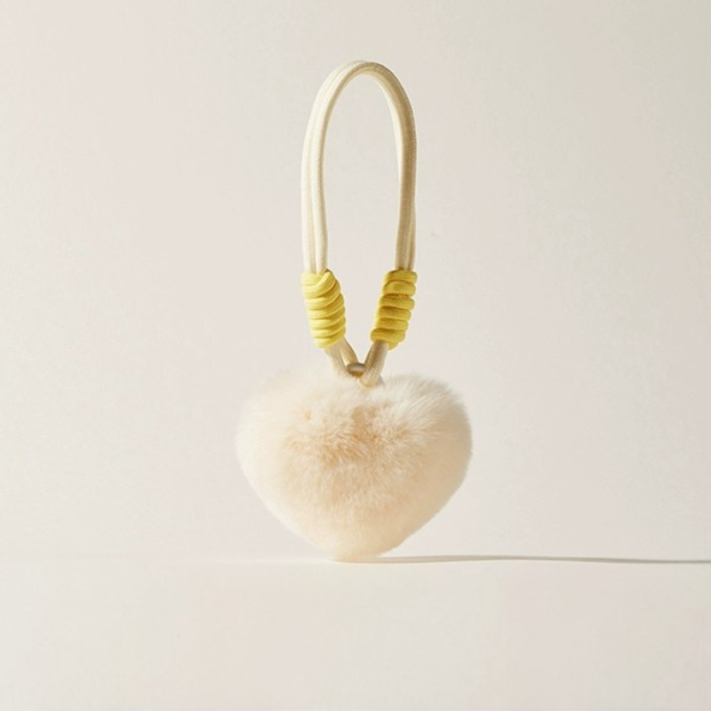 Fuzzy Love Heart Bag Charms