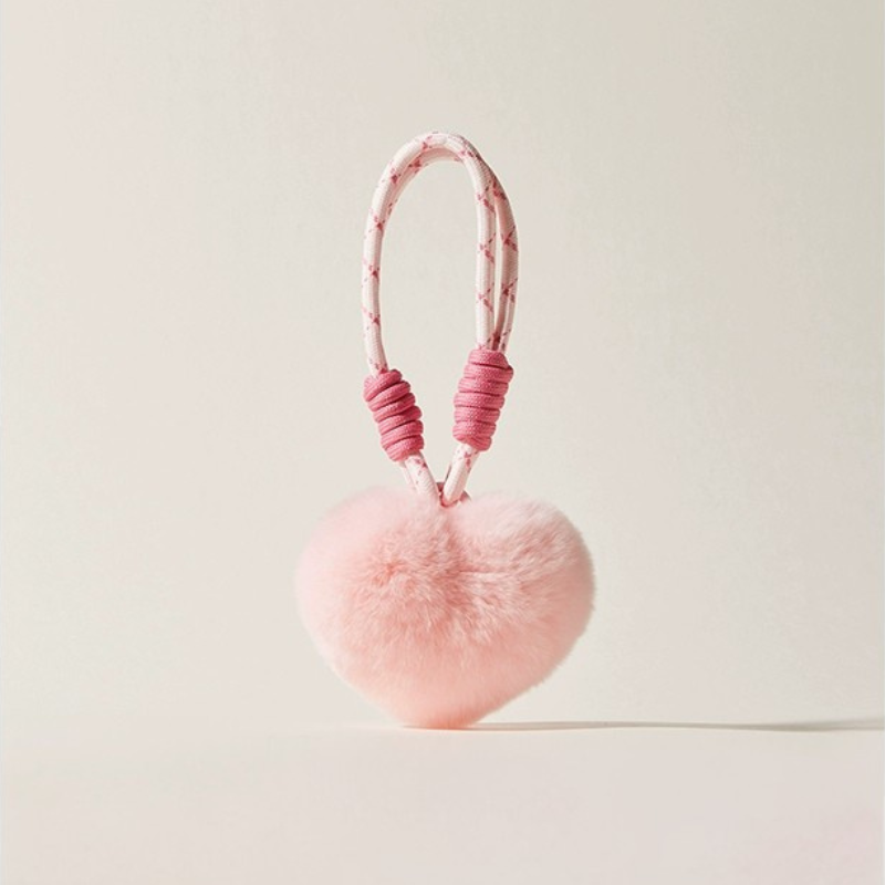 Fuzzy Love Heart Bag Charms
