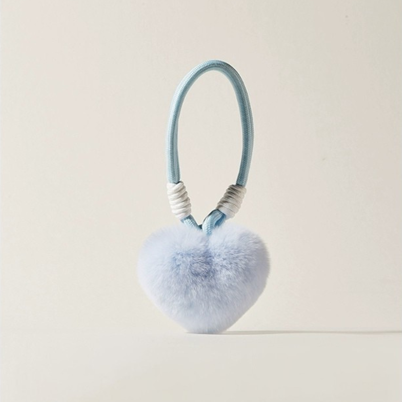 Fuzzy Love Heart Bag Charms