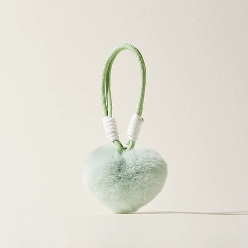 Fuzzy Love Heart Bag Charms