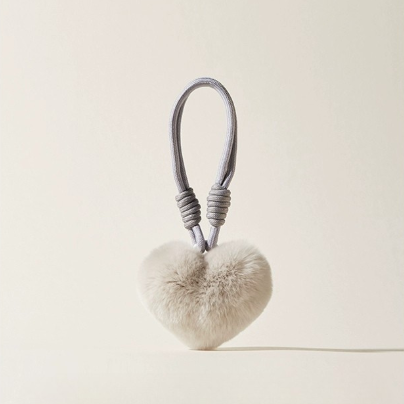 Fuzzy Love Heart Bag Charms