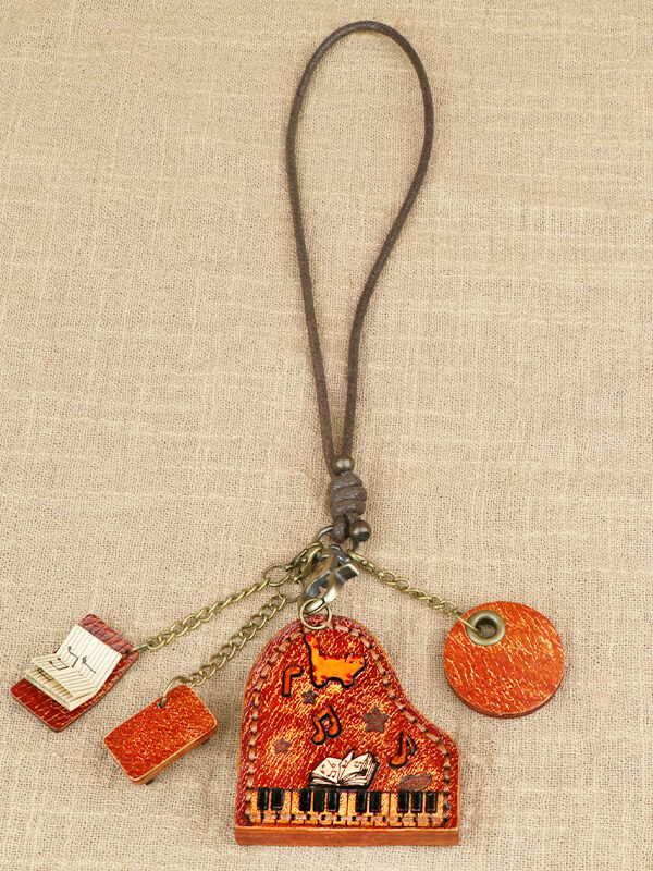 Handmade Cat Piano Bag Charm