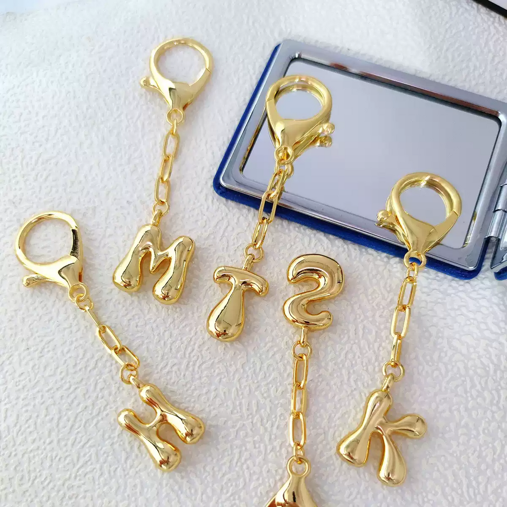 Personalized Letter Metal Bag Charm