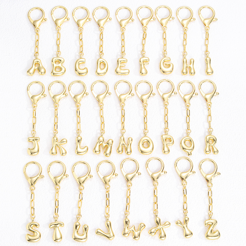 Personalized Letter Metal Bag Charm