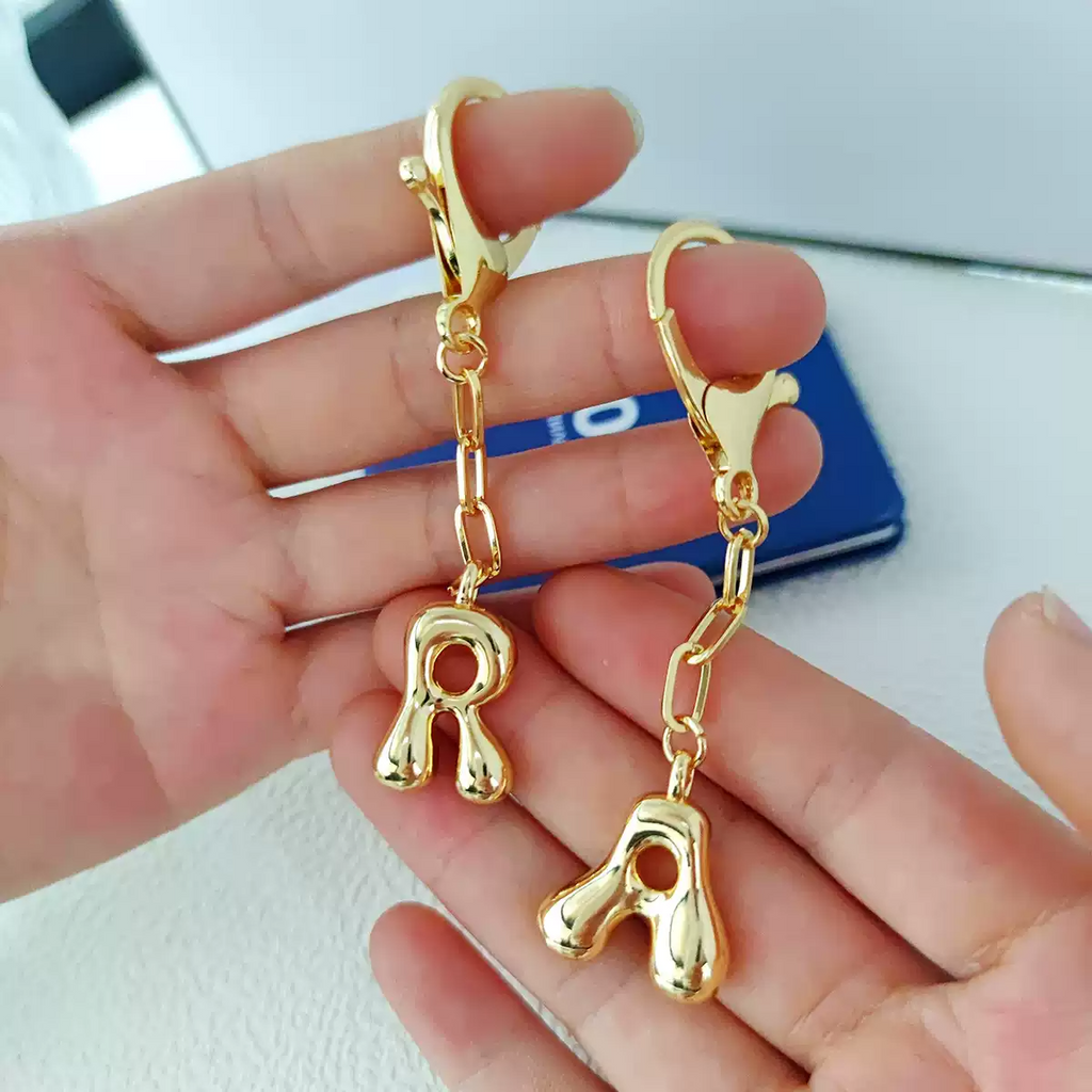Personalized Letter Metal Bag Charm
