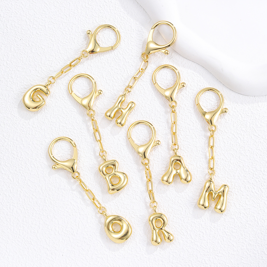 Personalized Letter Metal Bag Charm