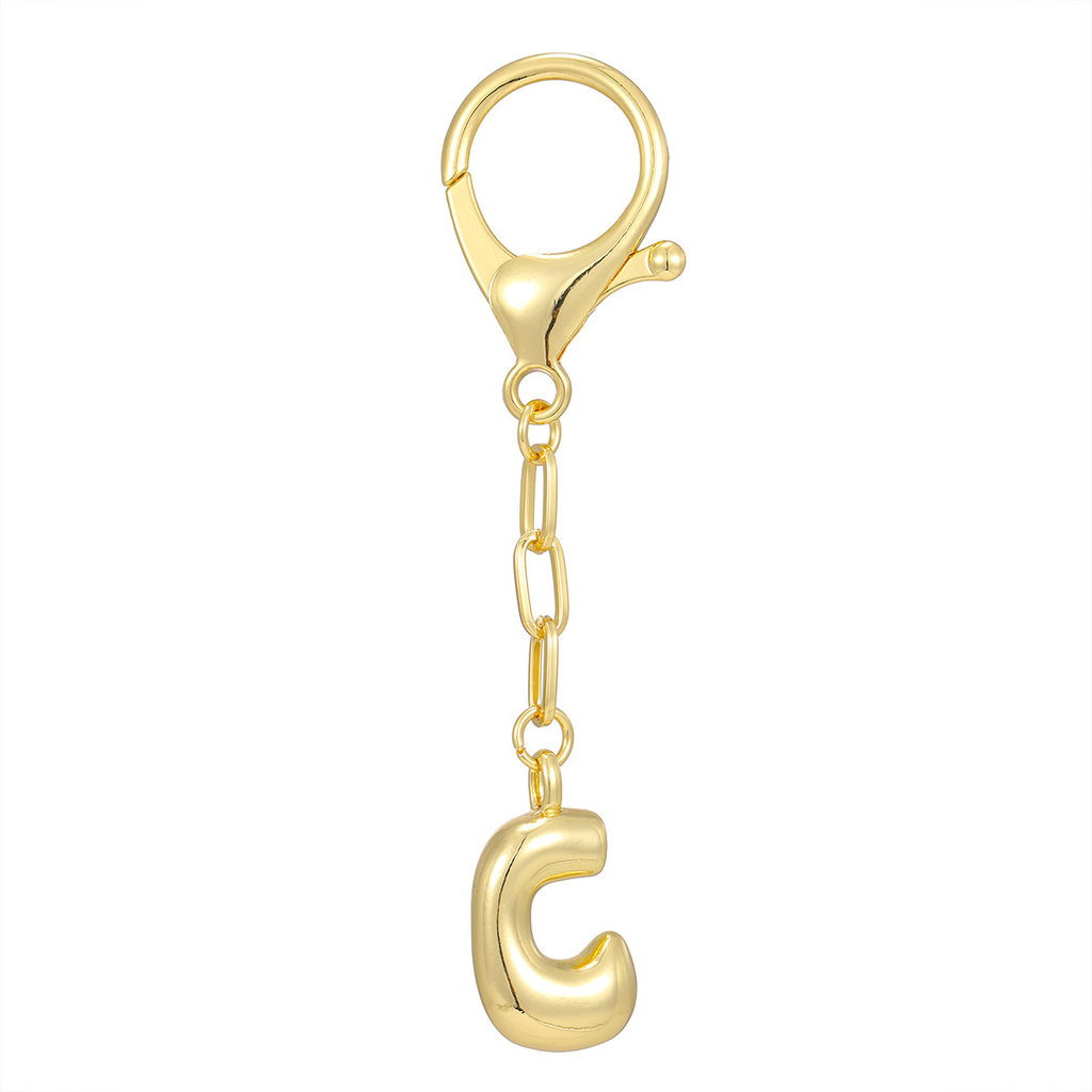 Personalized Letter Metal Bag Charm