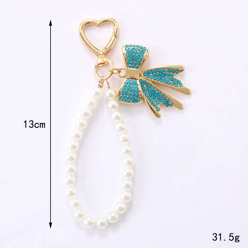 Pearl Bow Chain Bag Charm