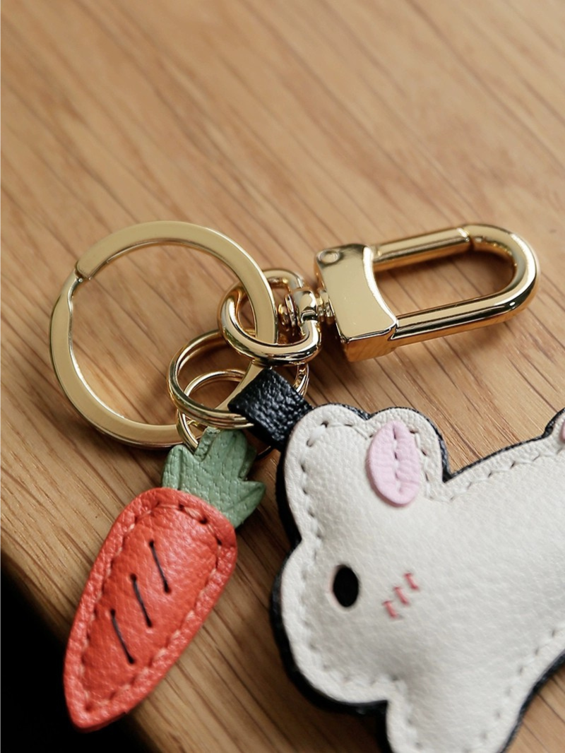 Handmade Rabbit with Carrot Bag Charm