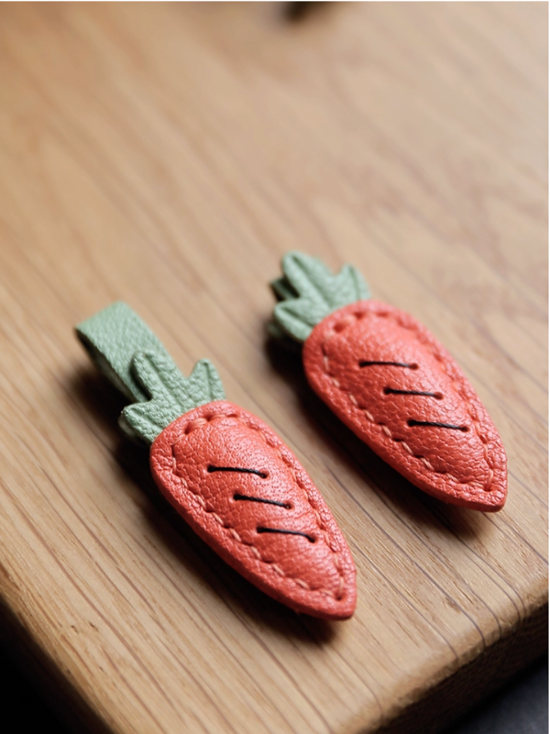 Handmade Rabbit with Carrot Bag Charm