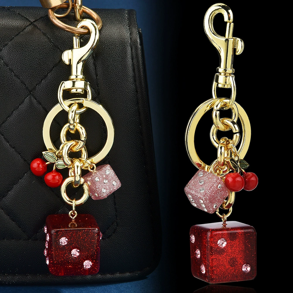 Retro Cherry Dice Bag Charm