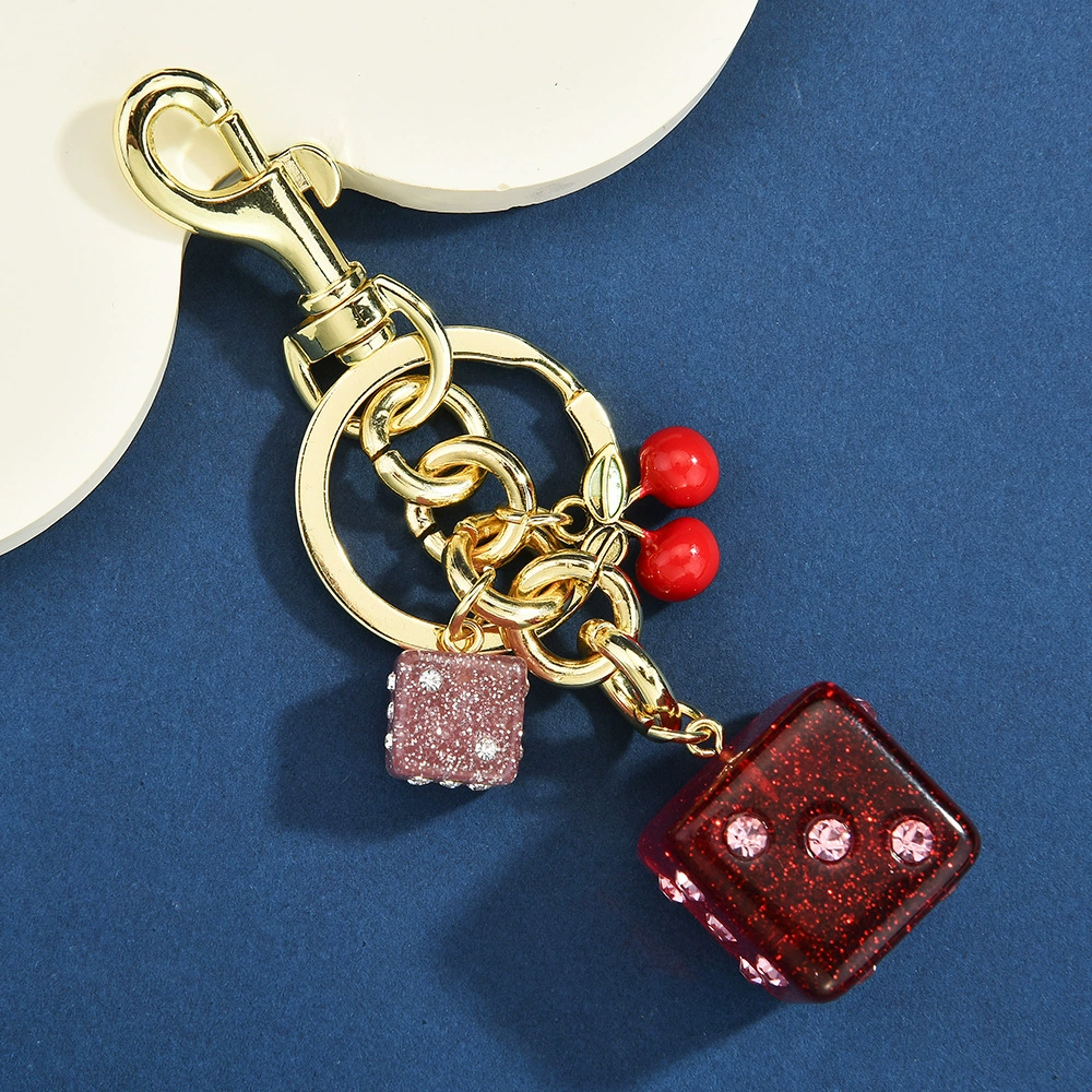 Retro Cherry Dice Bag Charm