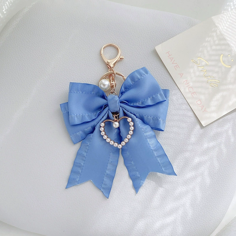 Ruffled Ribbon Bow Bag Charm
