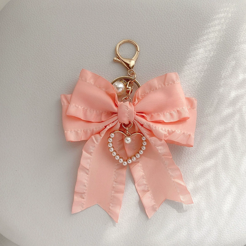 Ruffled Ribbon Bow Bag Charm