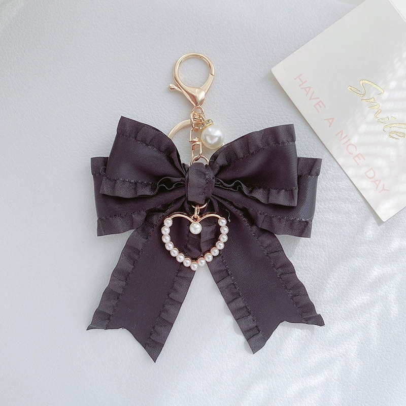 Ruffled Ribbon Bow Bag Charm