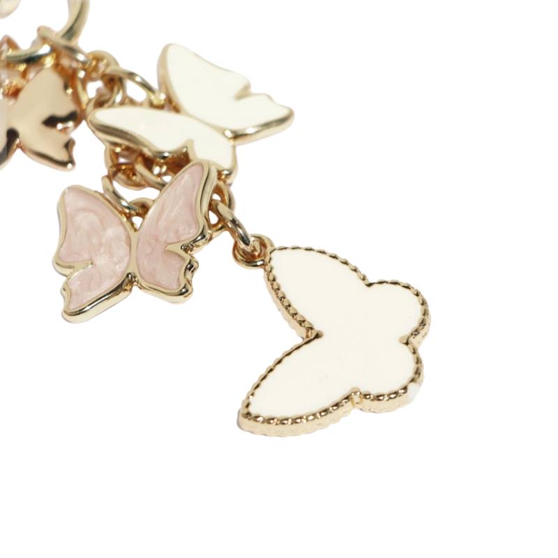 Shiny Pink Butterfly Bag Charms