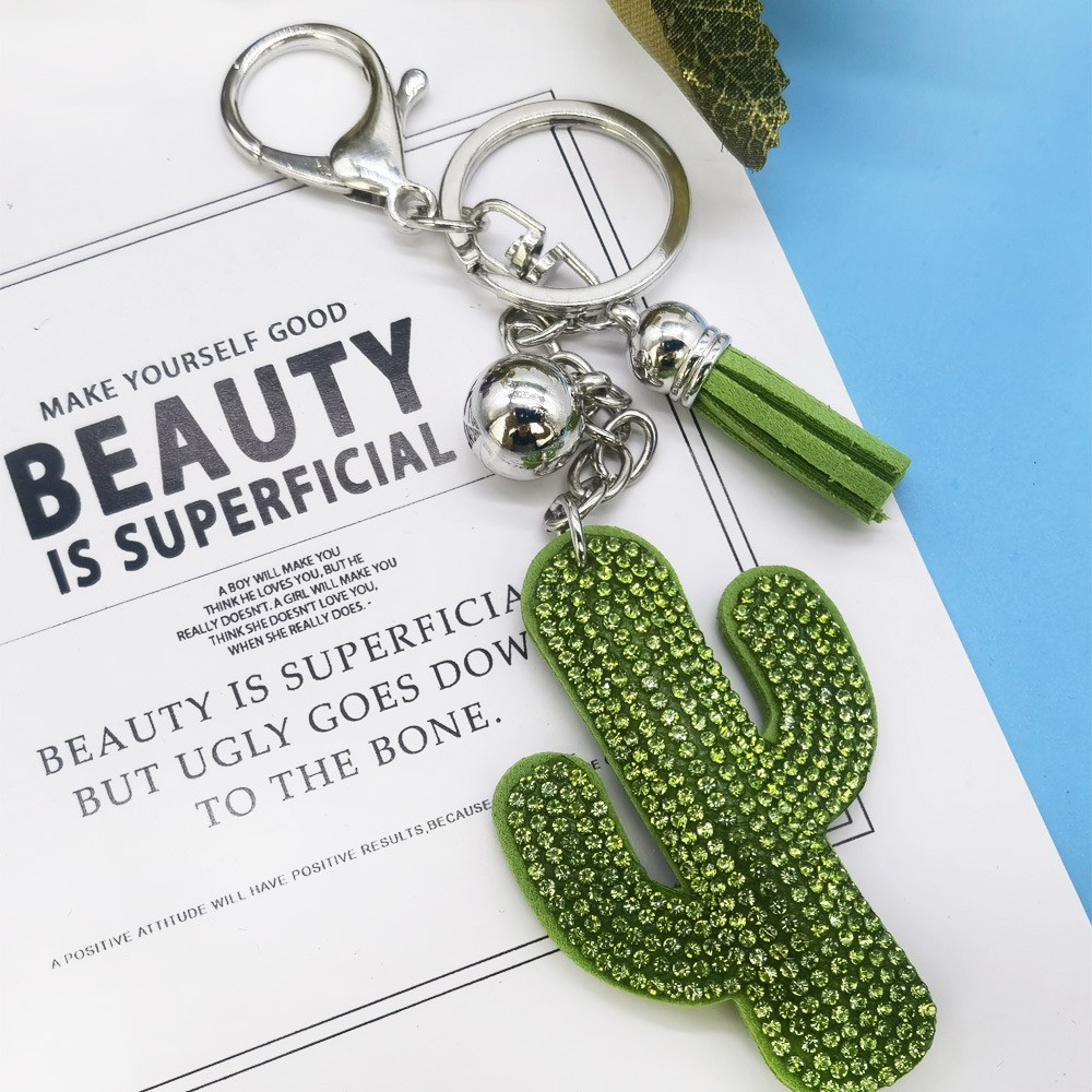 Sparkly Cactus Bag Charm