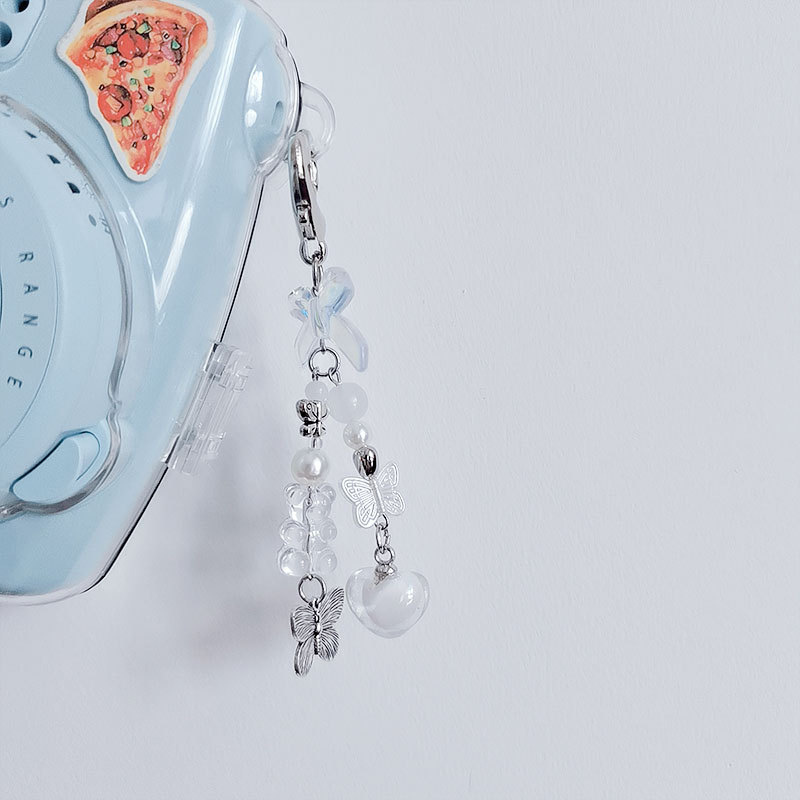 Sweet Heart Bow Beads Bag Charms
