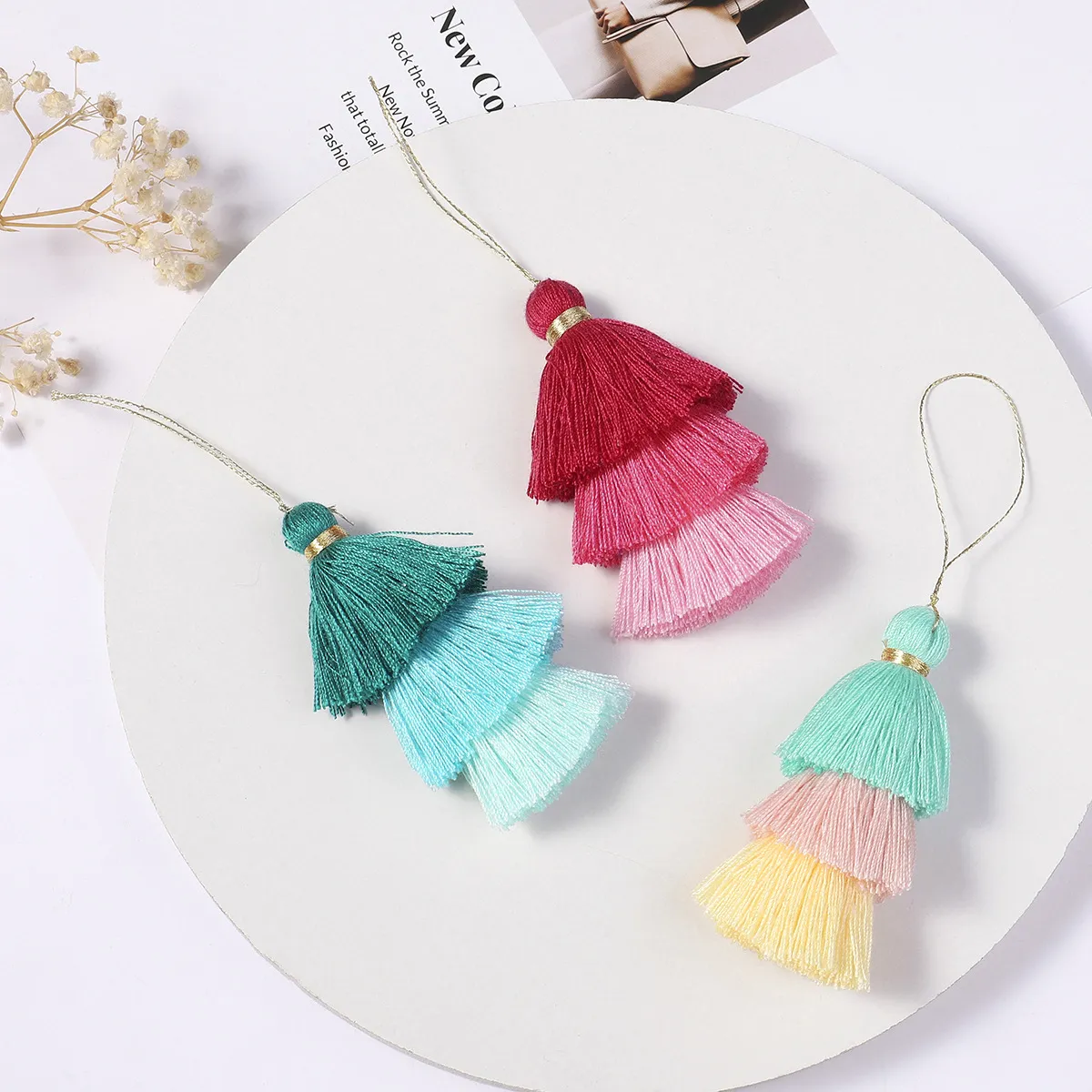 Triple Tassel Bag Charm