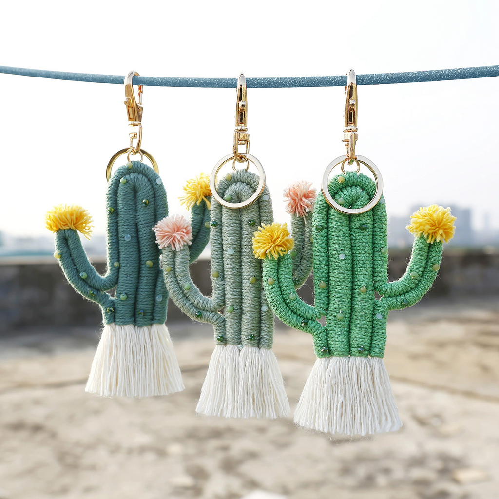 Woven Cactus Bag Charm