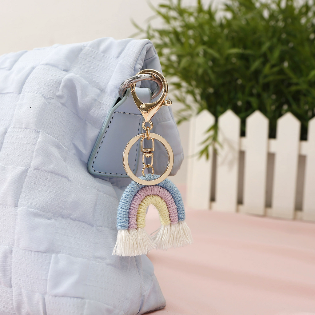 Woven Rainbow Bag Charm
