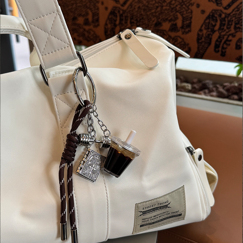 Barbell & Iced Coffee Bag Charm
