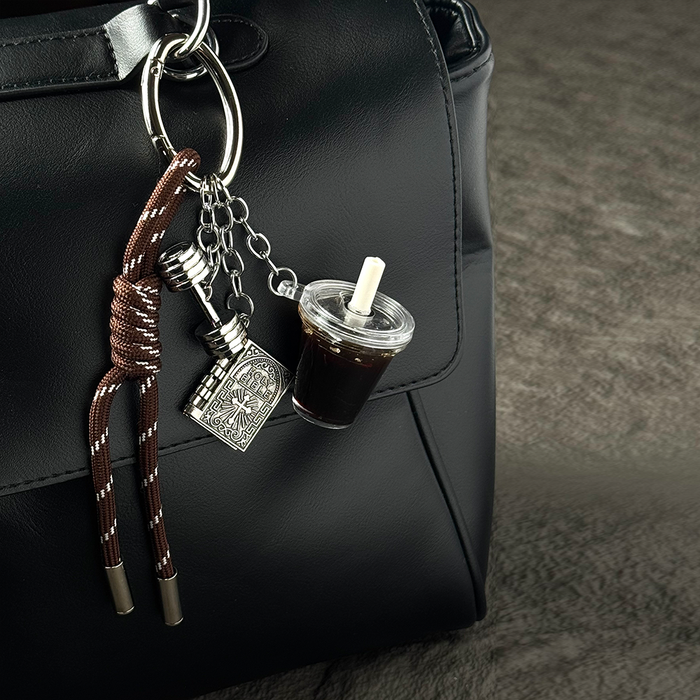 Barbell & Iced Coffee Bag Charm
