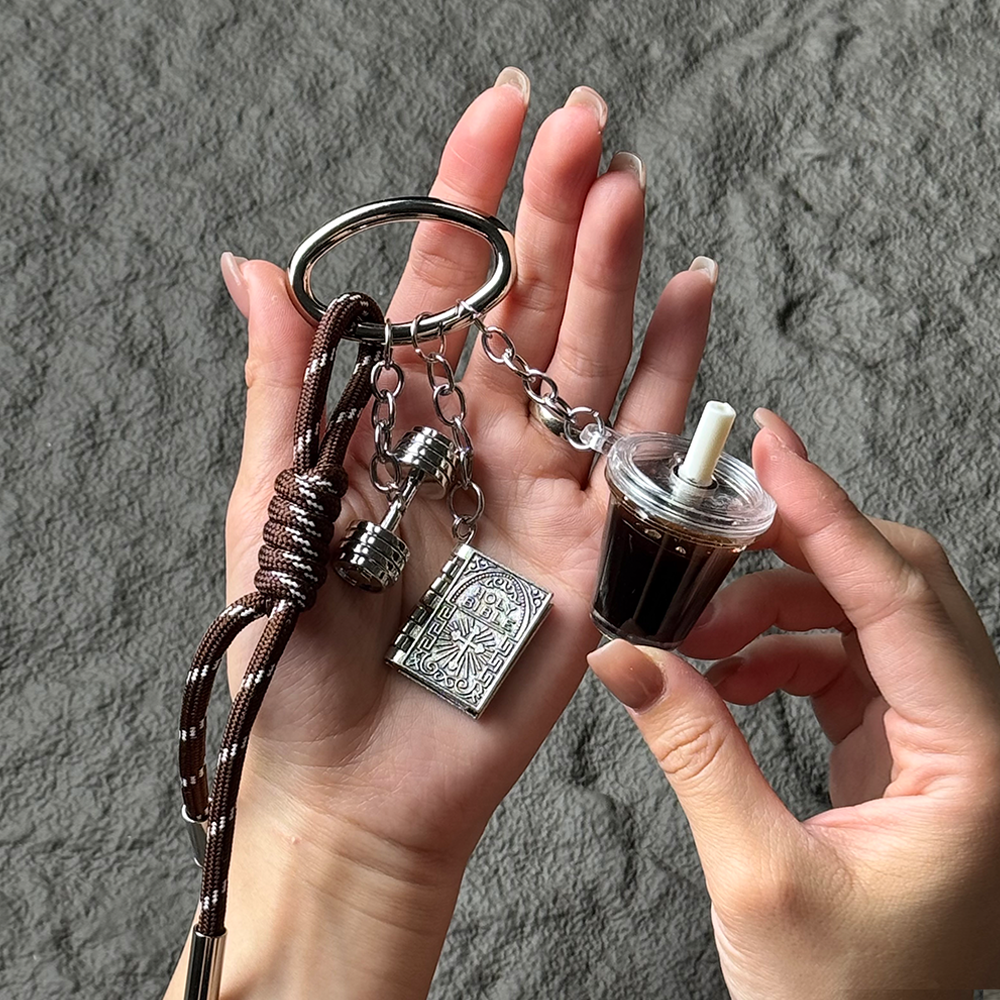 Barbell & Iced Coffee Bag Charm