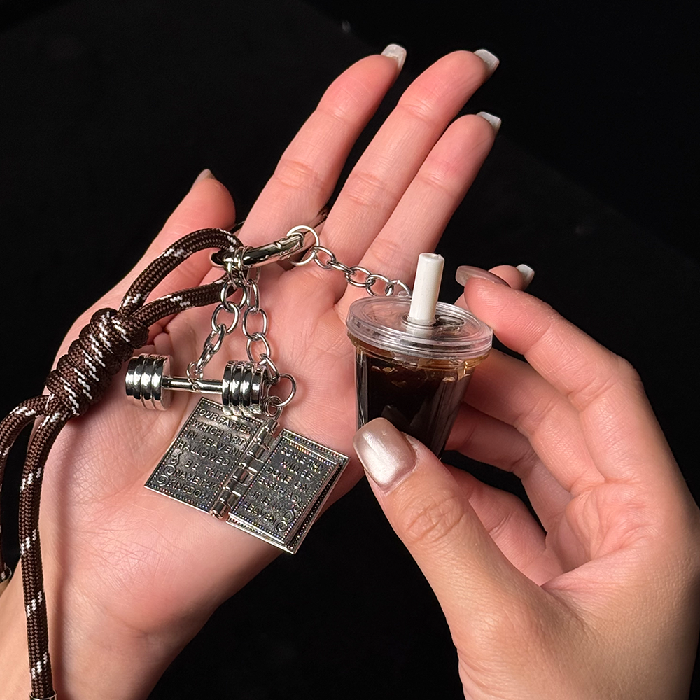 Barbell & Iced Coffee Bag Charm