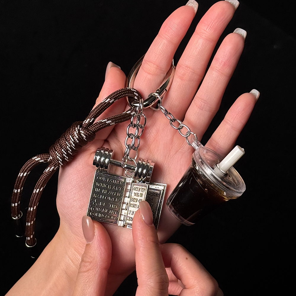 Barbell & Iced Coffee Bag Charm