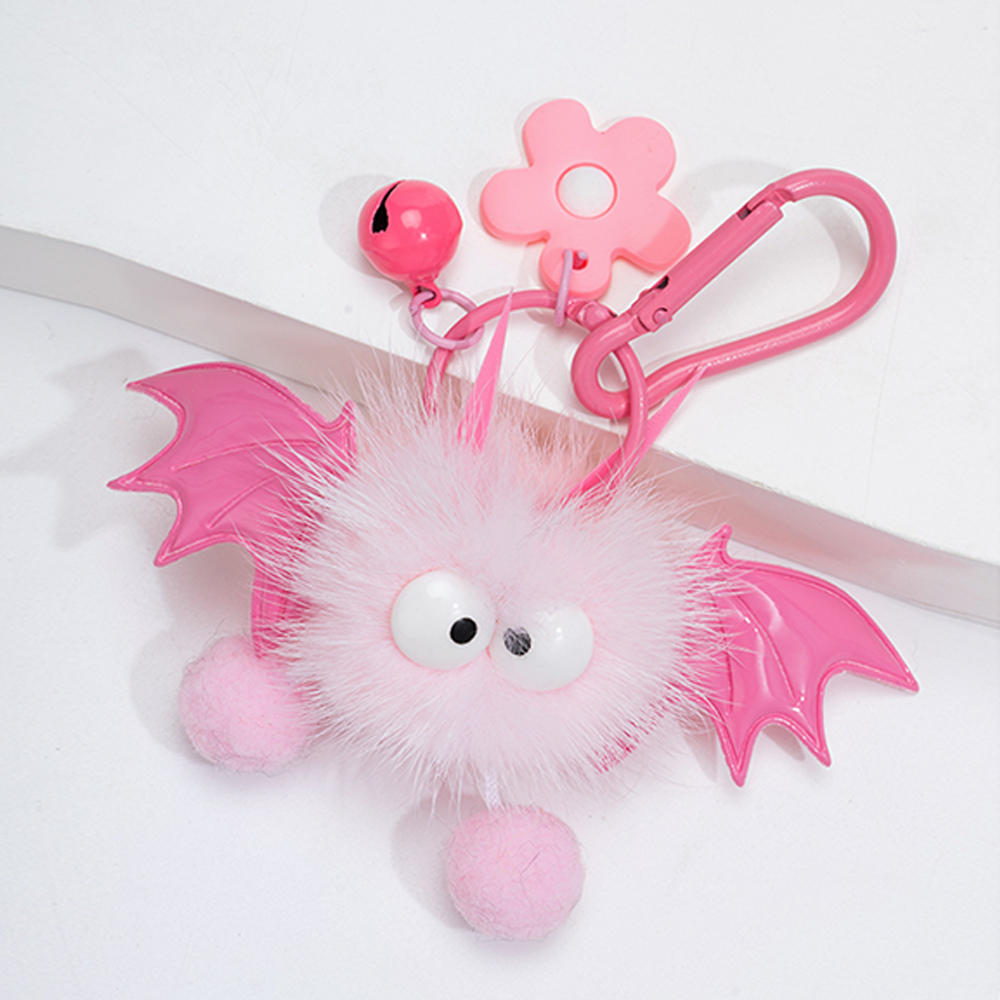 Bat Fuzz Ball Bag Charm