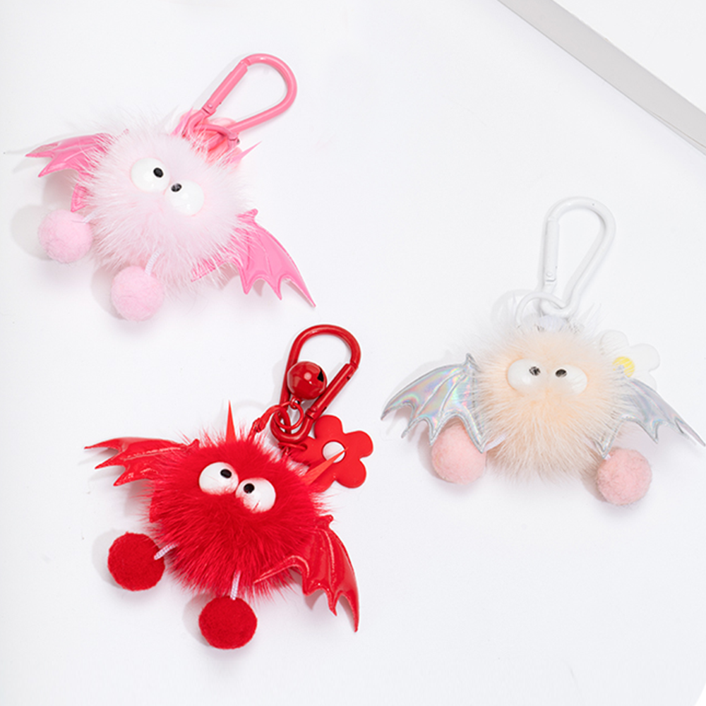 Bat Fuzz Ball Bag Charm