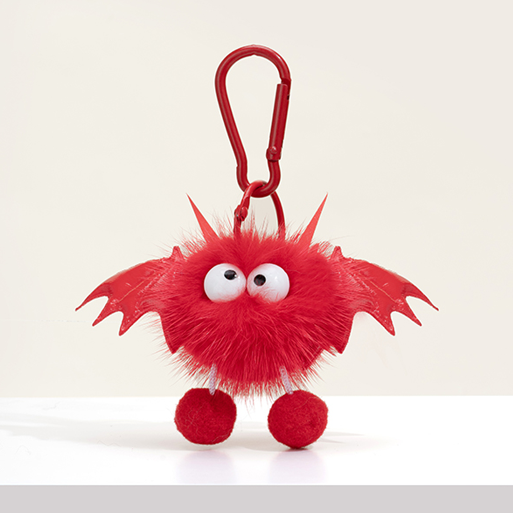 Bat Fuzz Ball Bag Charm
