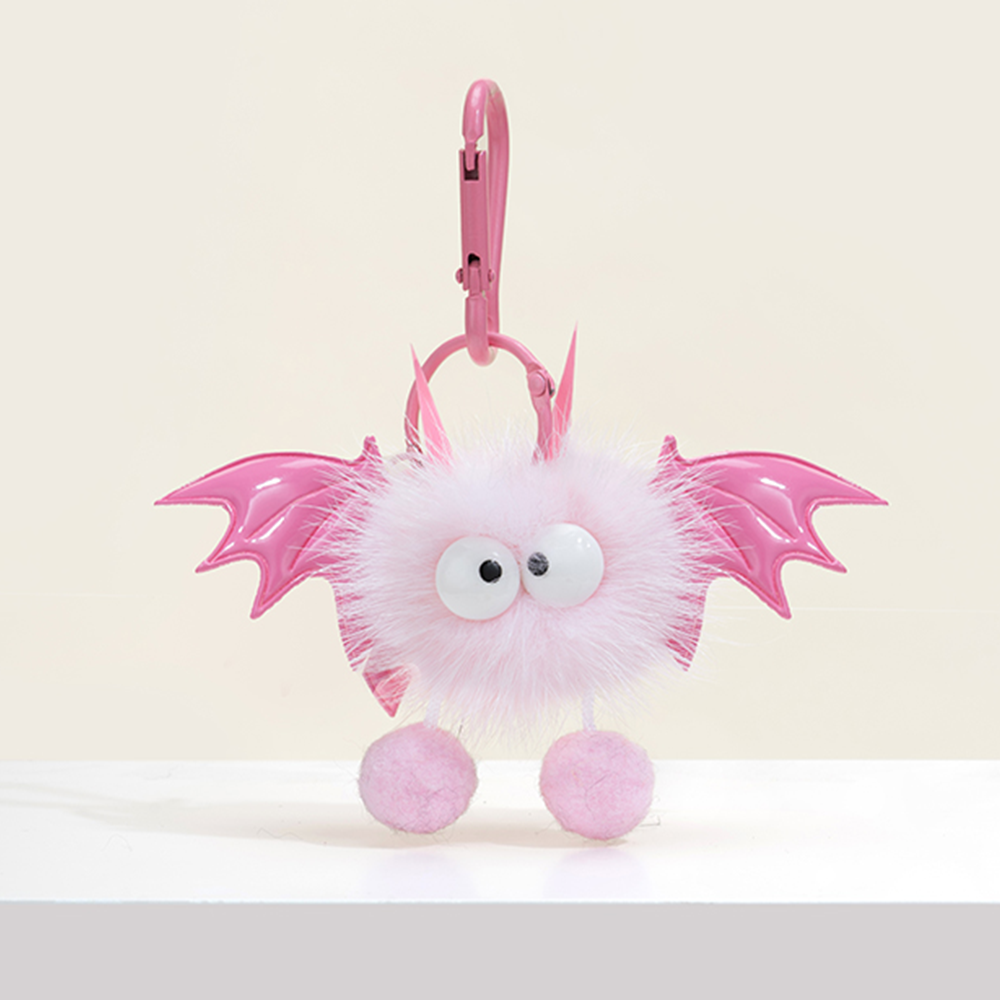 Bat Fuzz Ball Bag Charm