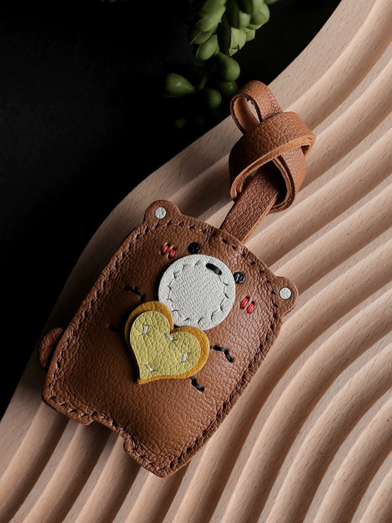 Handmade Bear Heart Bag Charm