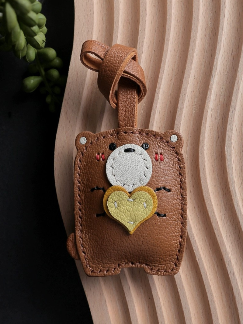 Handmade Bear Heart Bag Charm