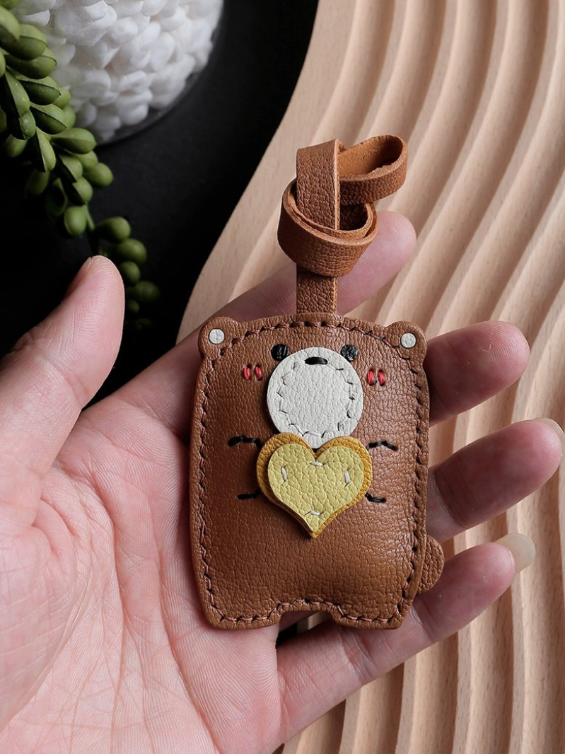 Handmade Bear Heart Bag Charm