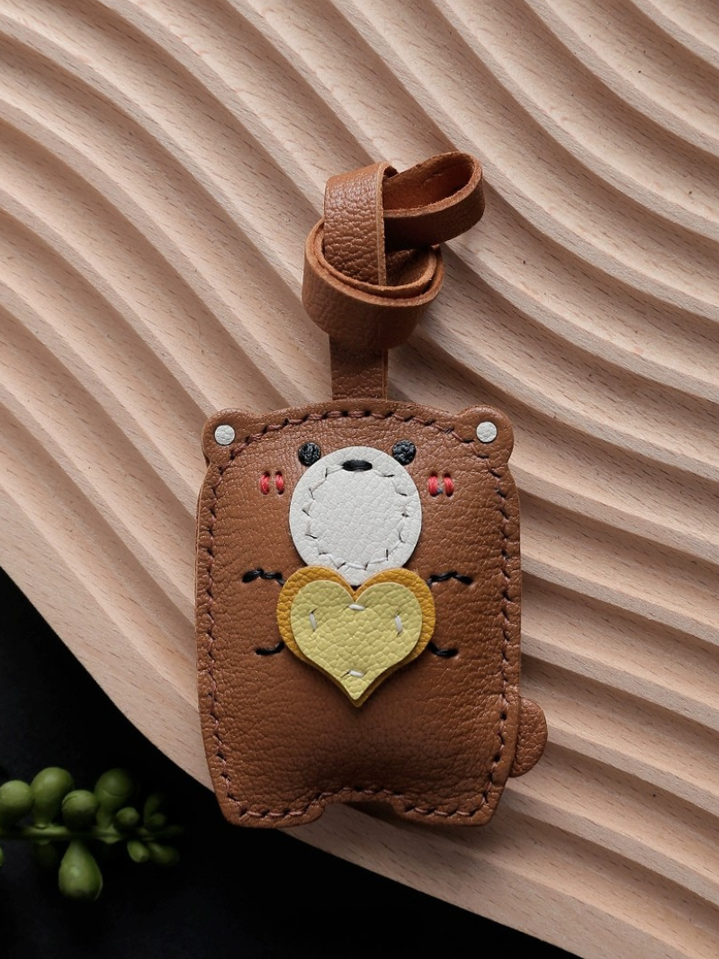 Handmade Bear Heart Bag Charm