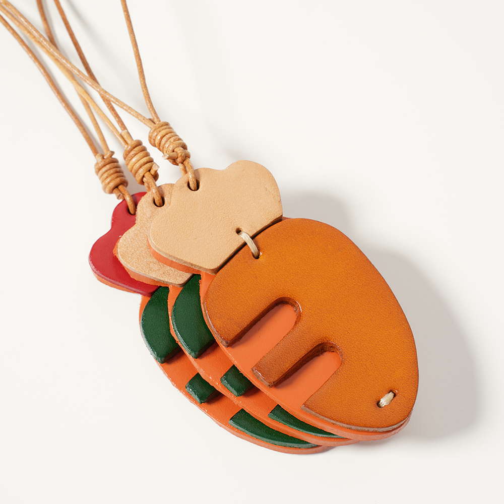 Carrot Leather Bag Charm